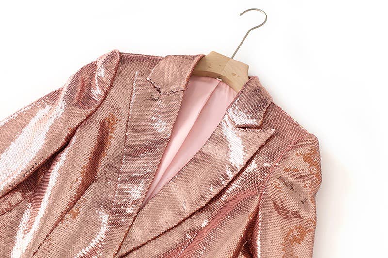 SET051(1) Sequin Glam: Blazer & Shorts Ensemble
