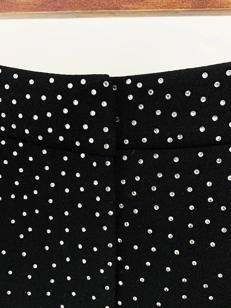 SET104 Elegant Diamond Blazer & Skirt Suit