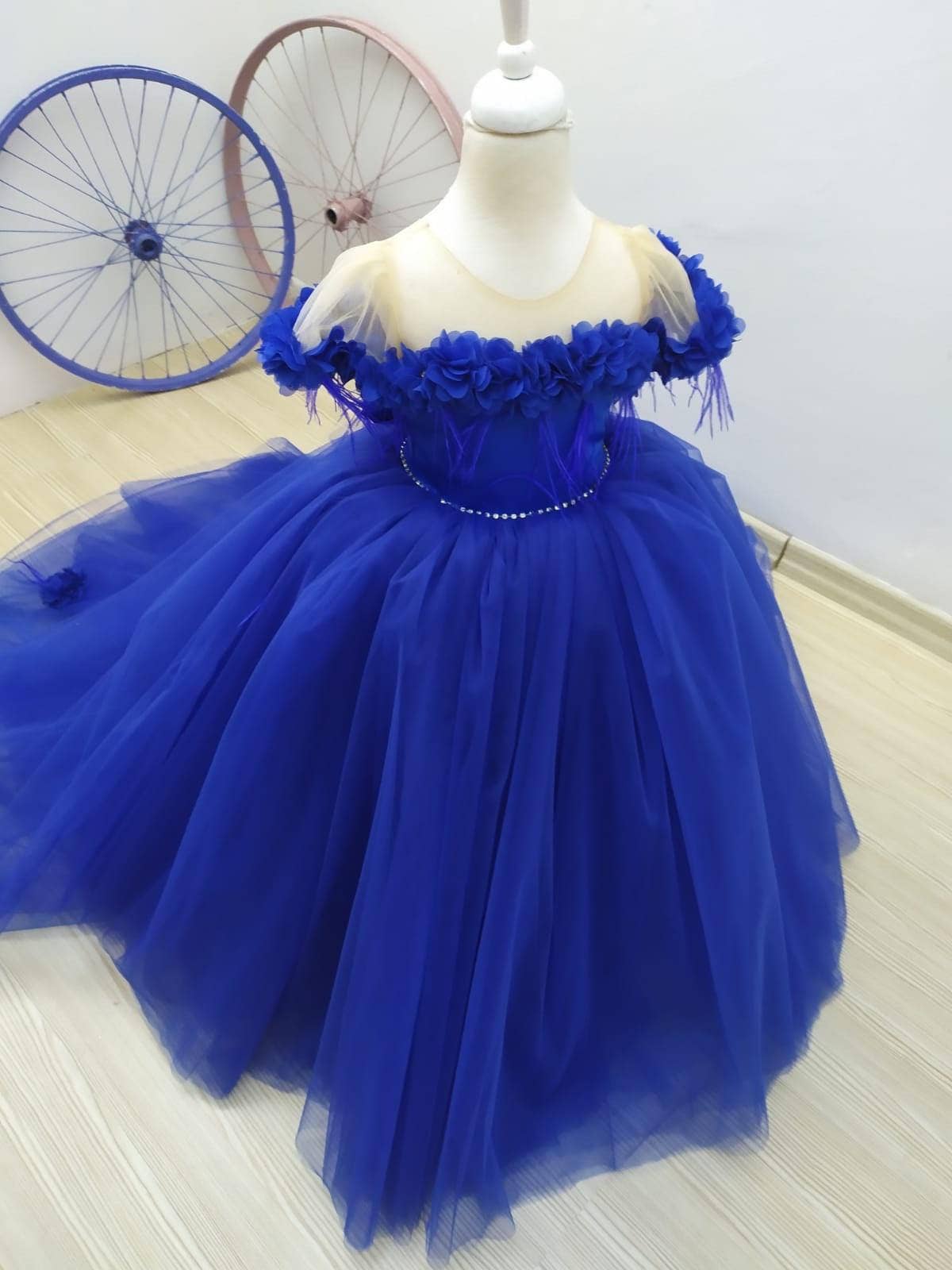 Rebecca girl dress royal blue