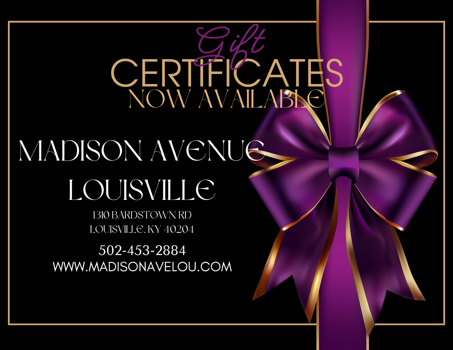 Madison Avenue Louisville Gift Certificate