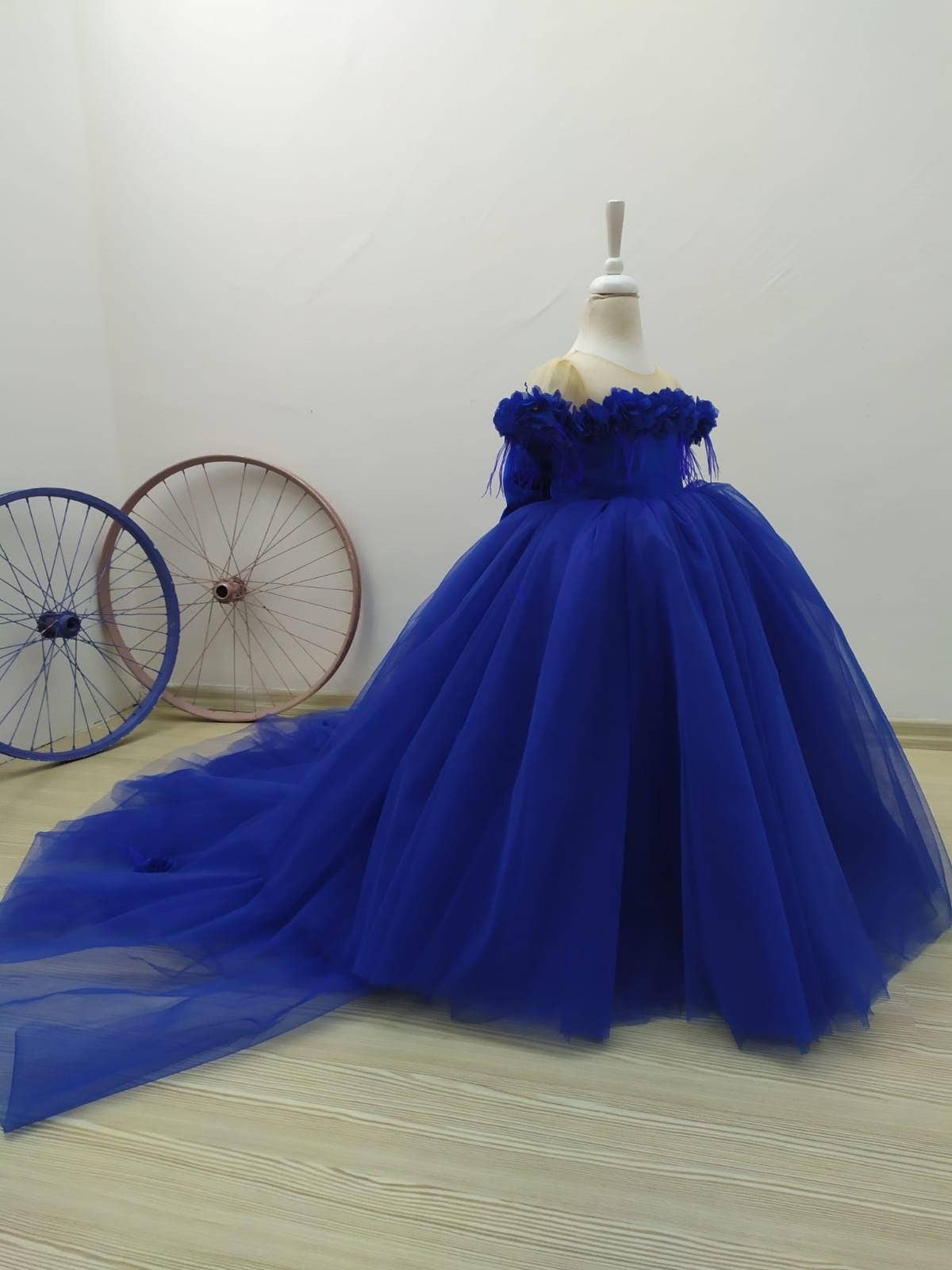 Rebecca girl dress royal blue