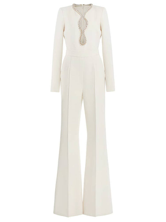 JP008 Heart Cut-Out Beaded Jumpsuit Elegance